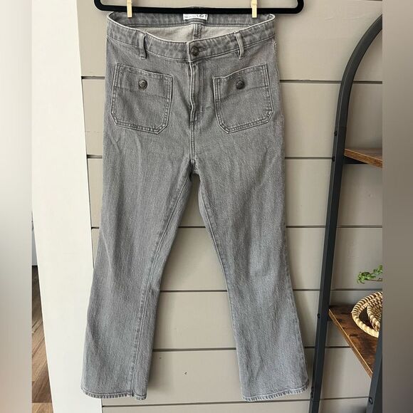LOFT Curvy Patch Pocket High Rise Kick‎ Crop Jeans in Grey Size 2 (26) - Picture 3 of 8